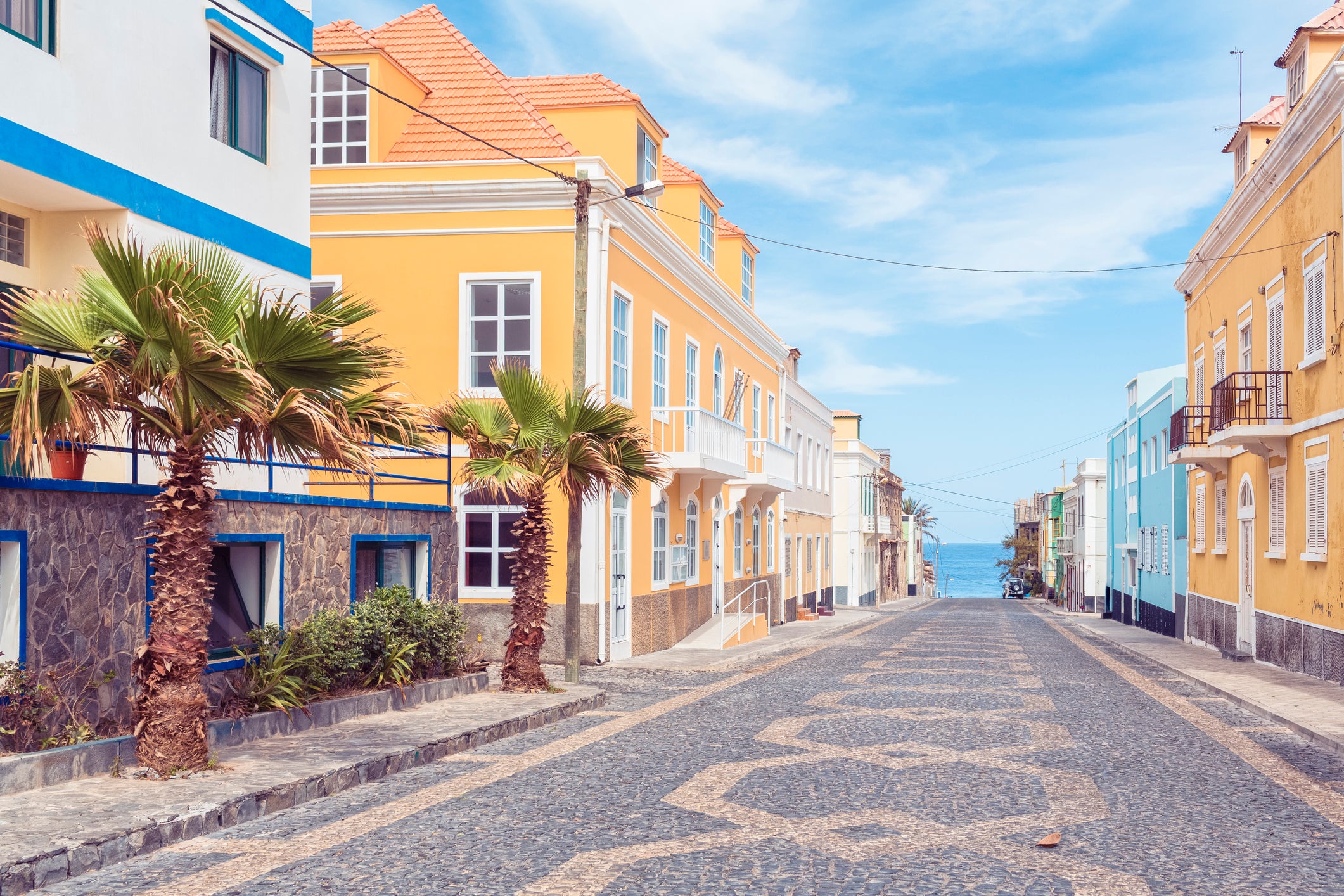 The pastel houses of Ponta do Sol, the northernmost city on Cape Verde island