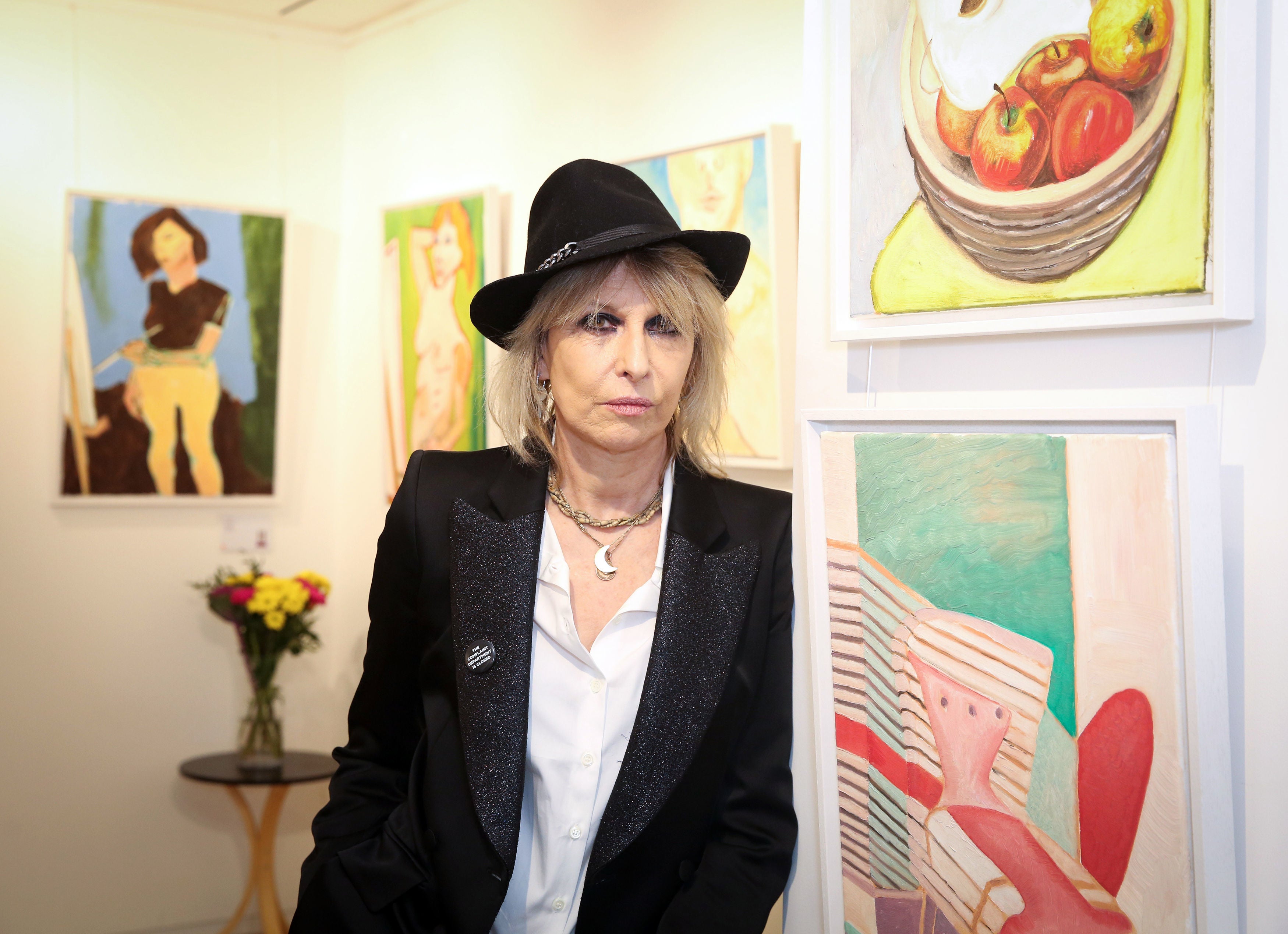 Chrissie Hynde during her book launch of ‘Adding The Blue’, which features 200 original artworks from the rock musician