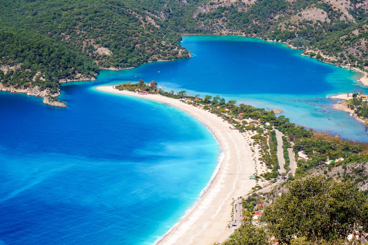 Oludeniz beach, located at the southern part of Fethiye