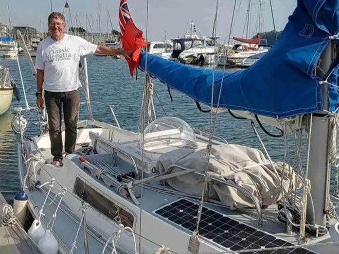 Duncan Lougee on his yacht, the Minke
