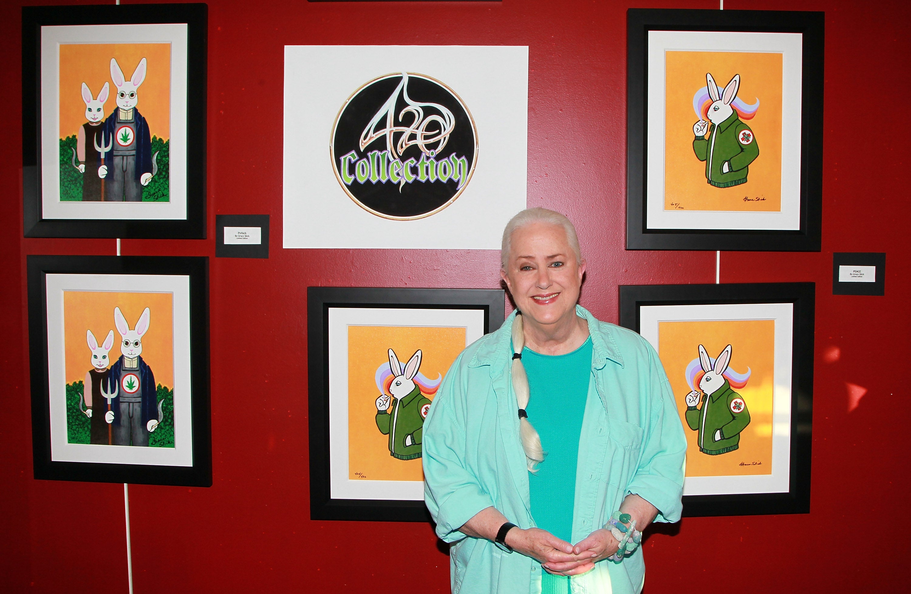 Chasing rabbits: Grace Slick during her art exhibition at Art One Gallery, Santa Monica, California, in 2011