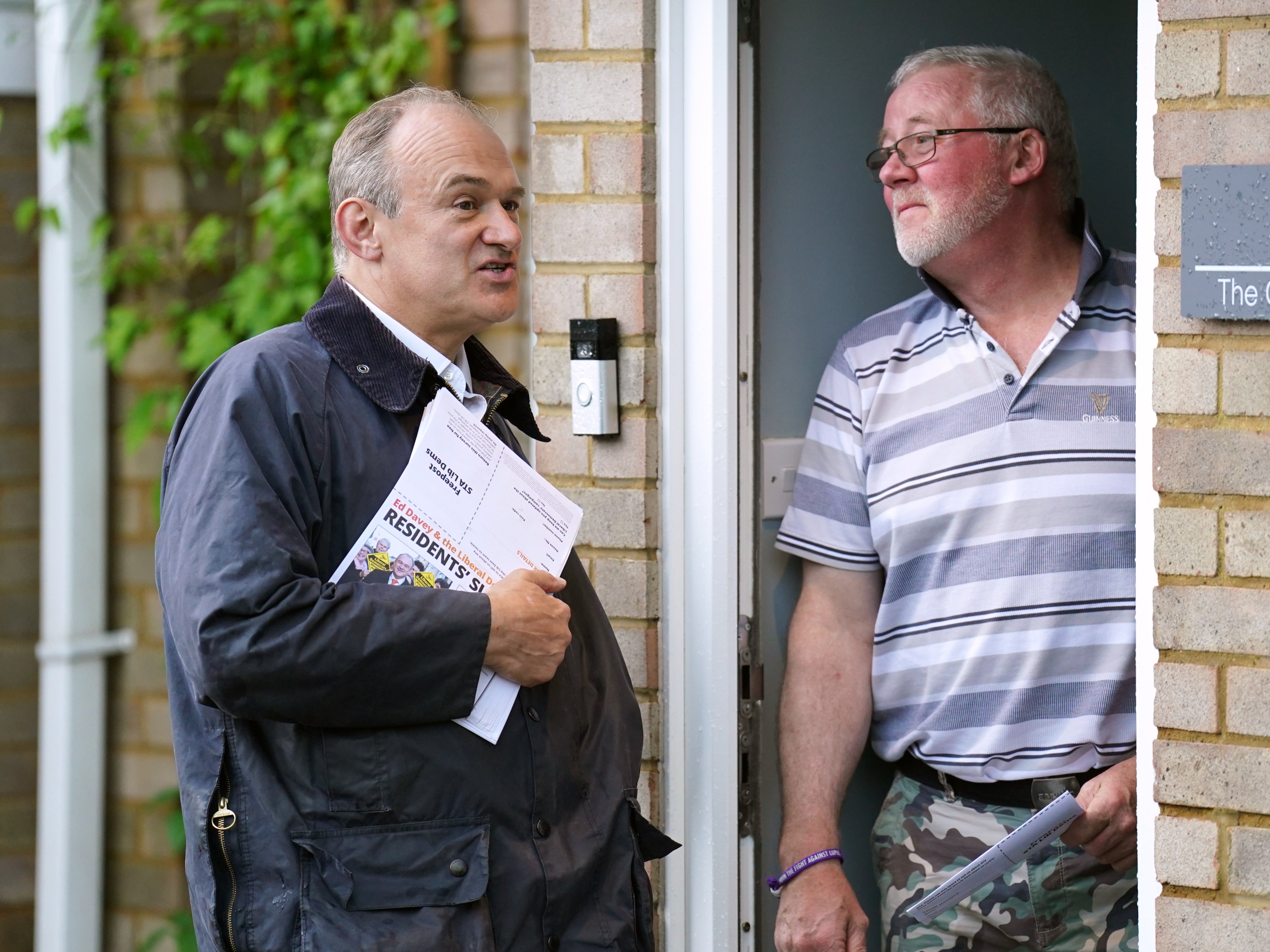 Lib Dem leader Ed Davey campaigning in Nadine Dorries’ Mid-Bedfordshire seat