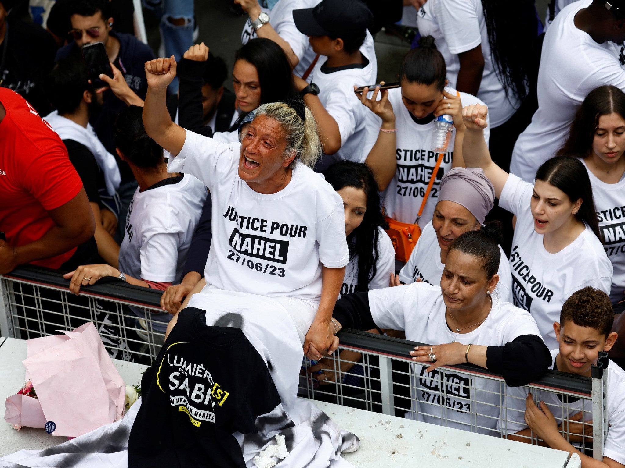 Mounia, the mother of Nahel during the march in Nanterre