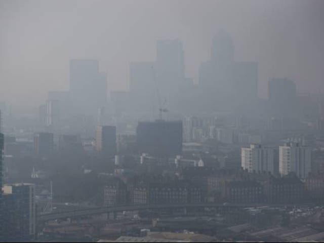 <p>A pollution haze over the capital</p>