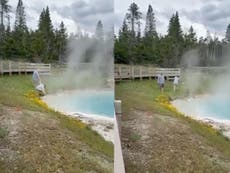 Yellowstone tourist mocked for dipping finger in deadly hot spring