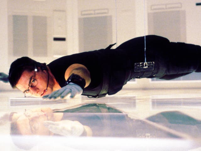 <p>Tom Cruise as Ethan Hunt in the first ‘Mission: Impossible’ film in 1996</p>