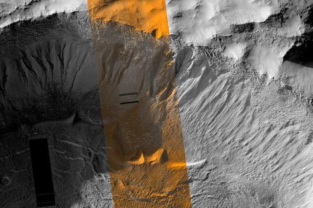 <p>Image of the Terra Sirenum and its gullies captured by the High Resolution Imaging Science Experiment (HiRISE) camera on NASA’s Mars Reconnaissance Orbiter</p>