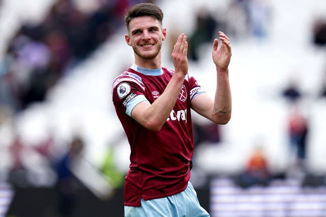 Arsenal are finalising the payment details in their move for Declan Rice (John Walton/PA)