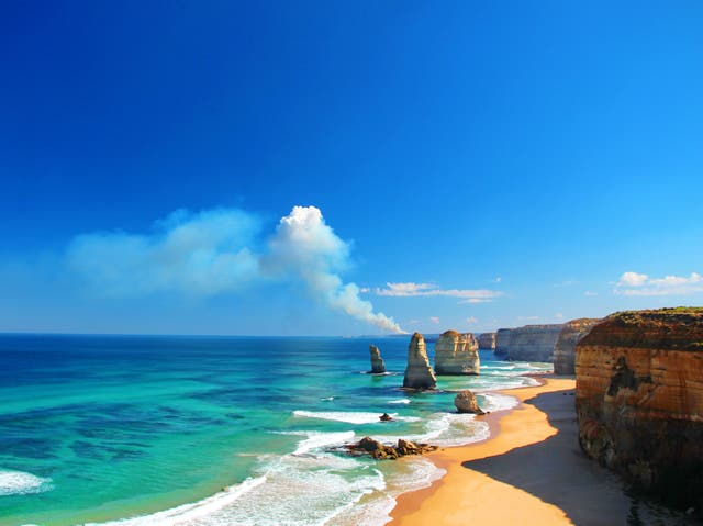 <p>The Twelve Apostles, a collection of limestone stacks off the coast of Victoria</p>