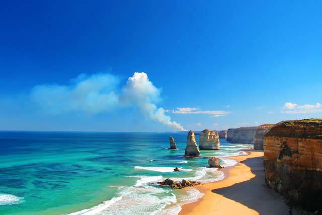 <p>The Twelve Apostles, a collection of limestone stacks off the coast of Victoria</p>