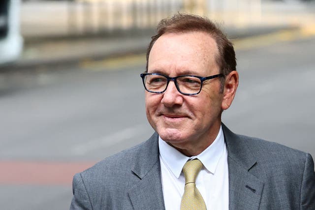 <p>Actor Kevin Spacey outside the Southwark Crown Court</p>