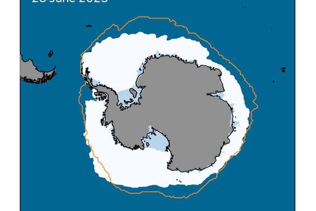Sea ice surrounding the southern continent has shrunk lower than at any other recorded time at this point in the year (Met Office/PA)