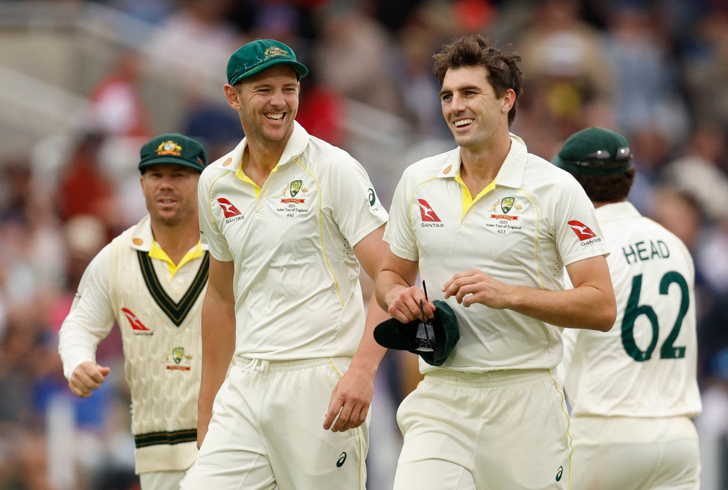 <p>Pat Cummins and Josh Hazlewood both missed the first Ashes Test</p>