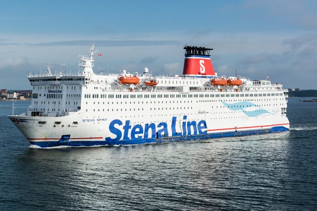 <p>The Stena Line-owned Stena Spirit passenger ferry sailing from Karlskrona, Sweden, to Gdynia, Poland, across the Baltic Sea</p>