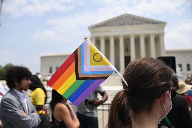 <p>Activists outside the Supreme Court </p>