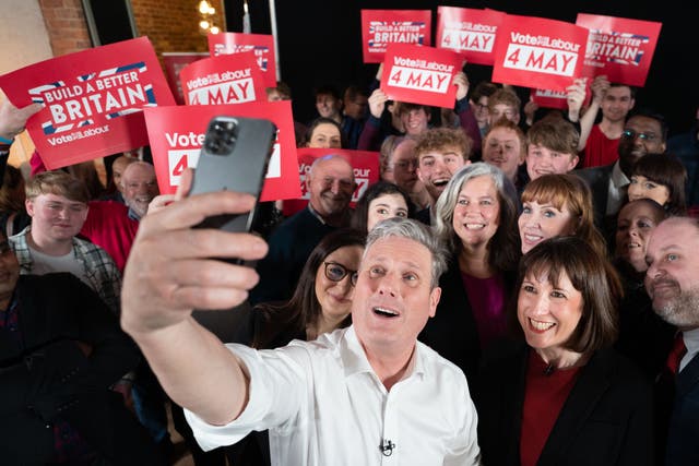 <p>Keir Starmer at a Labour campaign event in Swindon</p>