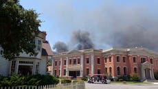 Smoke billows over Warner Bros studios after transformer explosion sparks fire