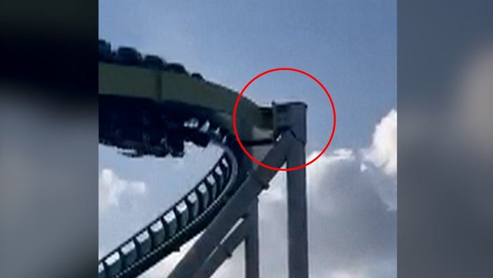 Moment rollercoaster sways as crack found in support beam News