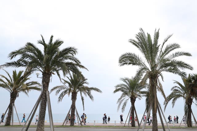 People making their way along the Promenade des Anglais in Nice, France (Andrew Matthews/PA)