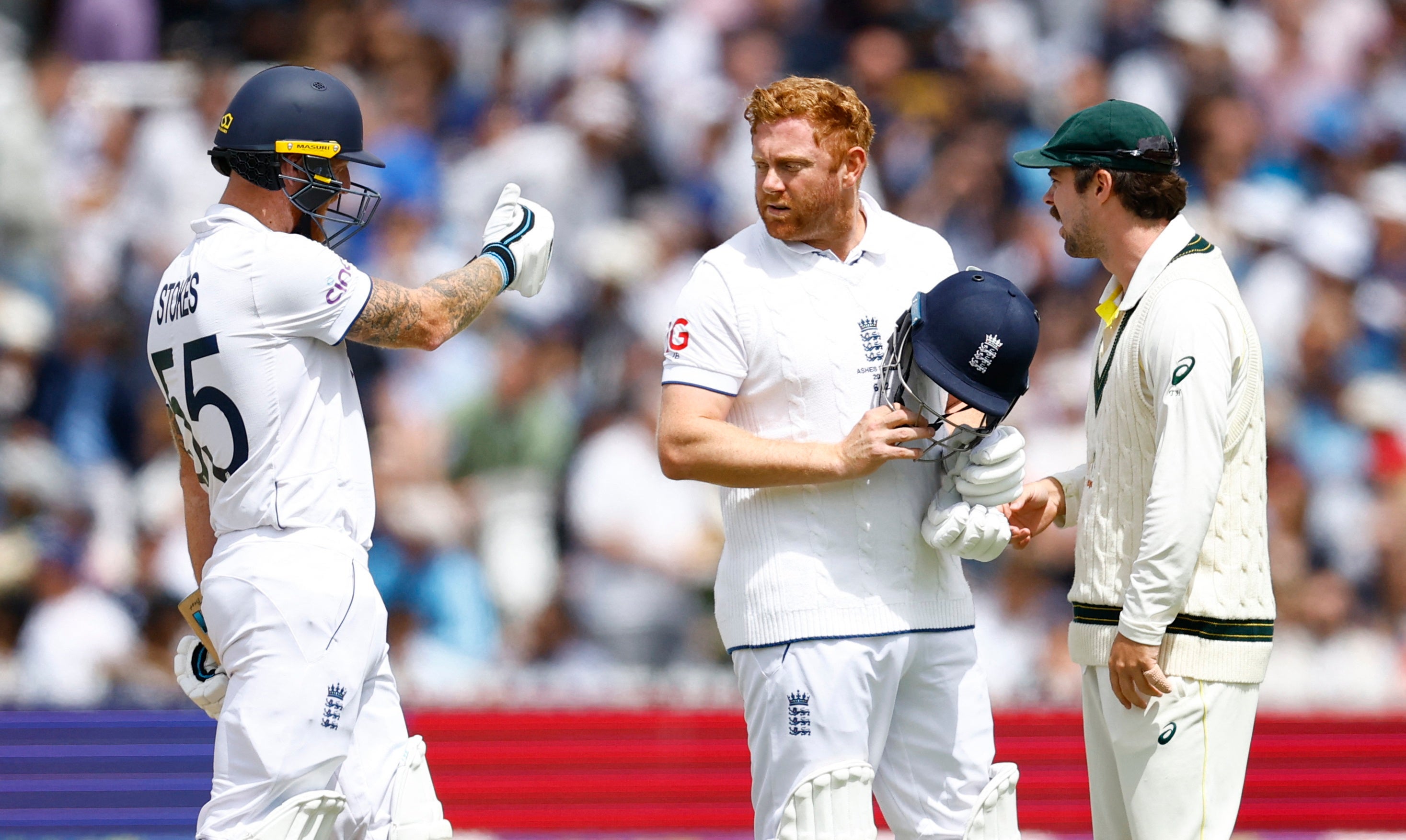 Jonny Bairstow was unimpressed after being controversially stumped