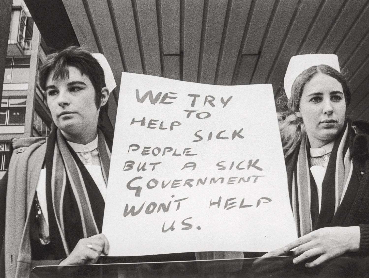 A nationwide ‘Raise the Roof‘ campaign for fair pay was launched in 1969, which reached the House of Commons with a lobby by the United Nurses Association