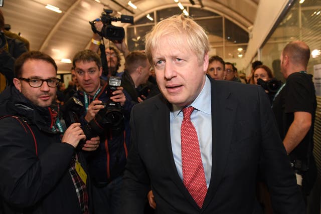 Prime Minister Boris Johnson at the Uxbridge election count in 2019 (Stefan Rousseau/PA)