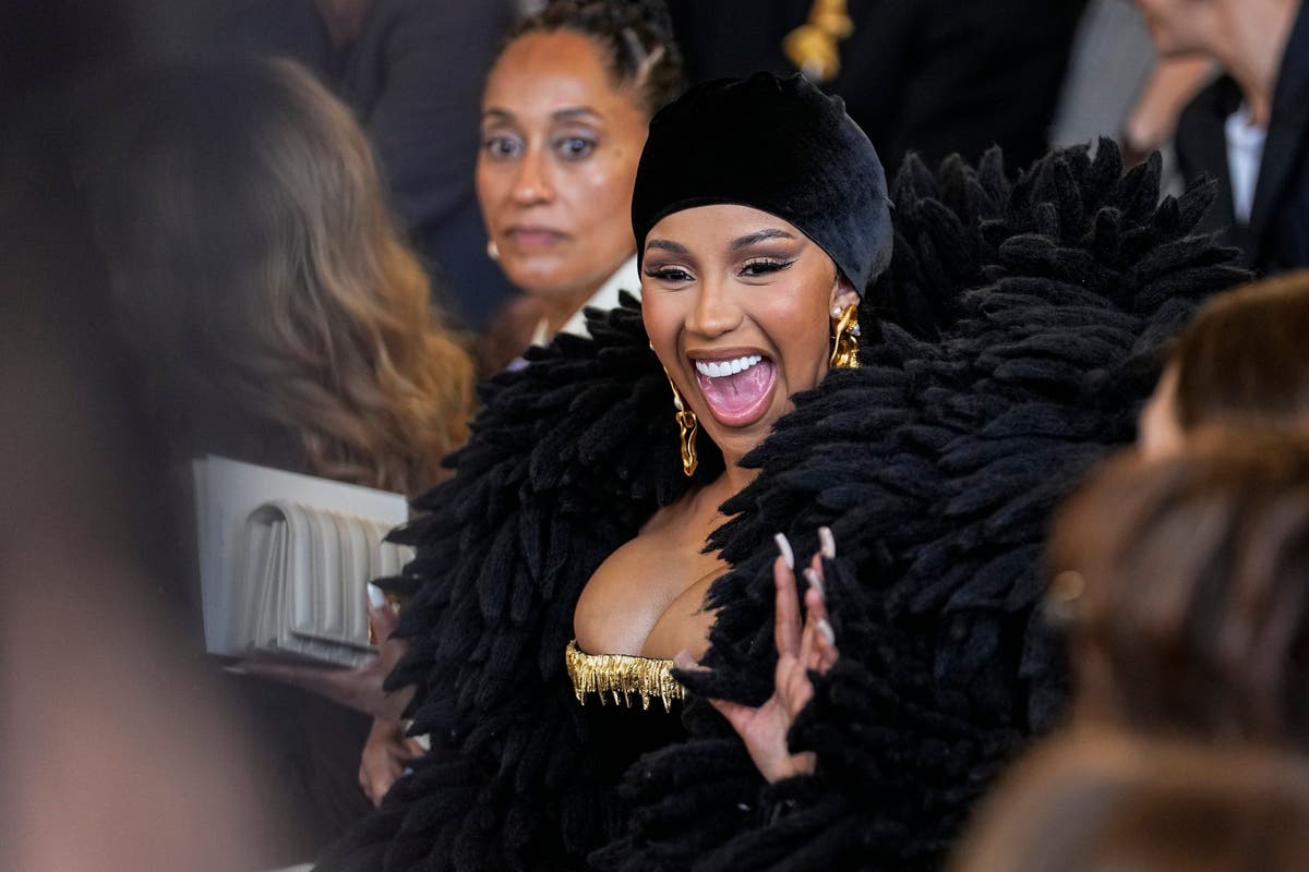Cardi B and Tracee Ellis Ross sit front row at Schiaparelli show in Paris