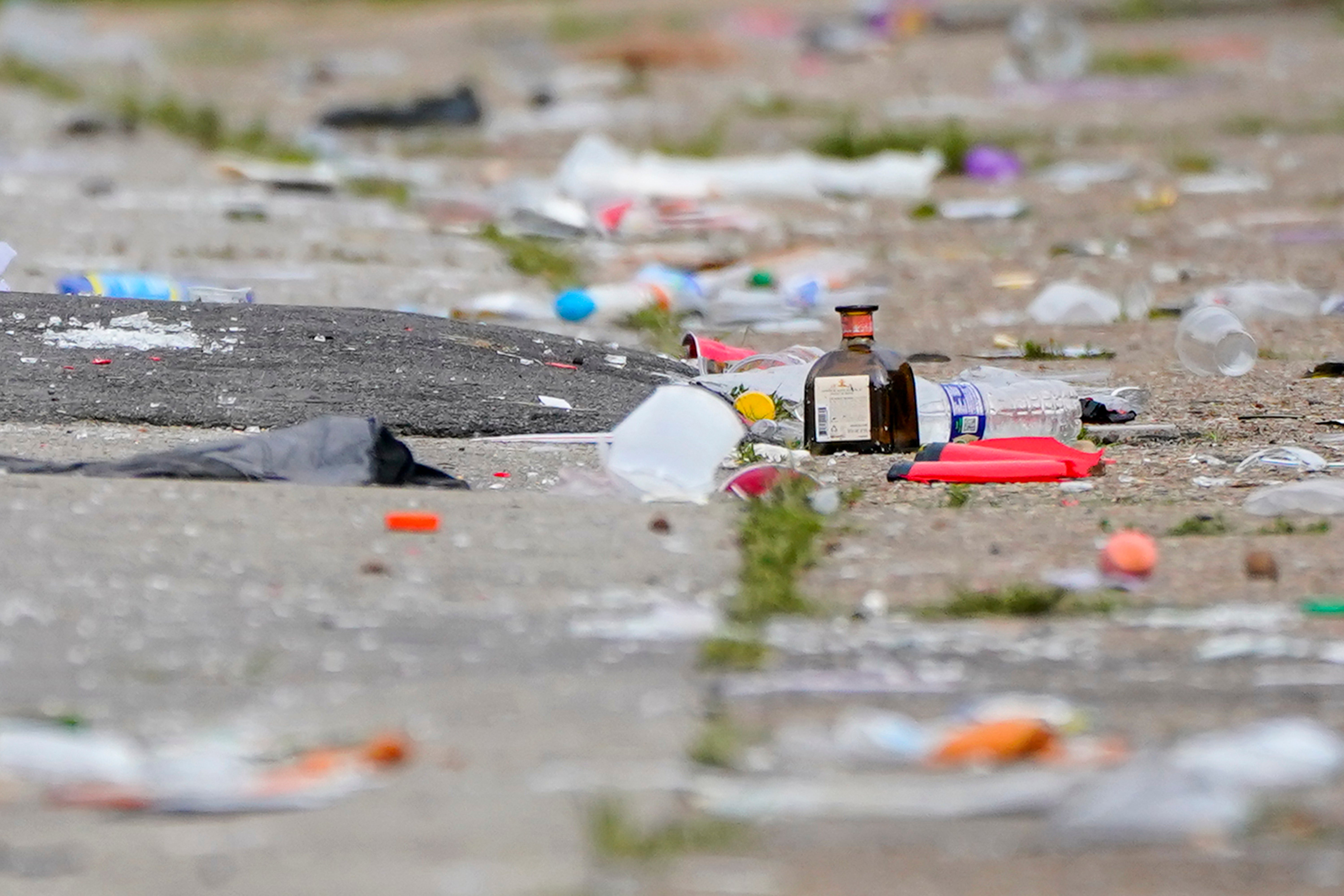 Debris from the aftermath of the mass shooting in Baltimore