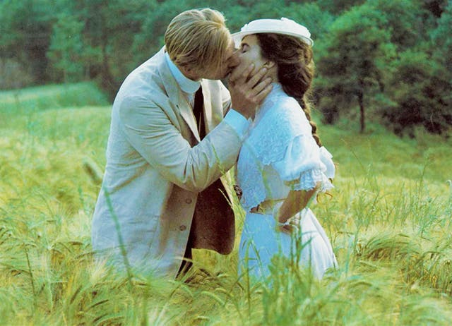 <p>The kiss that started it all... Helena Bonham Carter and Julian Sands in ‘A Room with a View’</p>