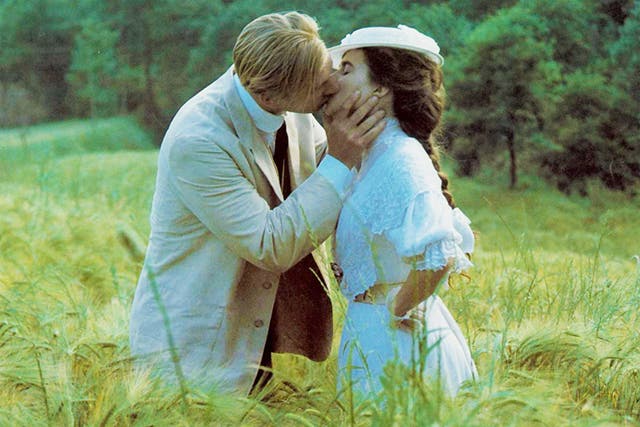 <p>The kiss that started it all... Helena Bonham Carter and Julian Sands in ‘A Room with a View’</p>