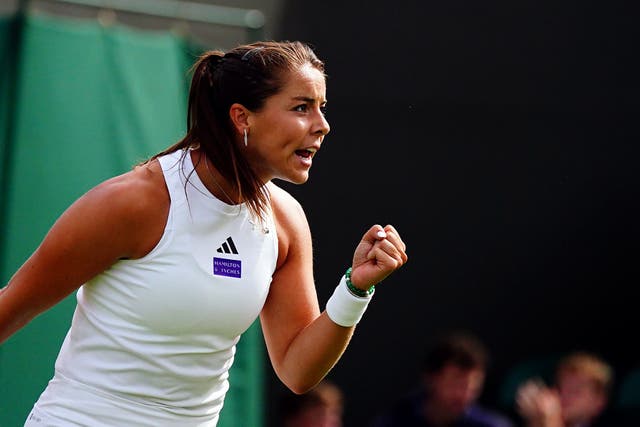 Jodie Burrage recorded her first win at Wimbledon (Victoria Jones/PA)