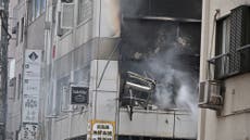 Fire breaks out after explosion rips through building in downtown Tokyo, injuring four