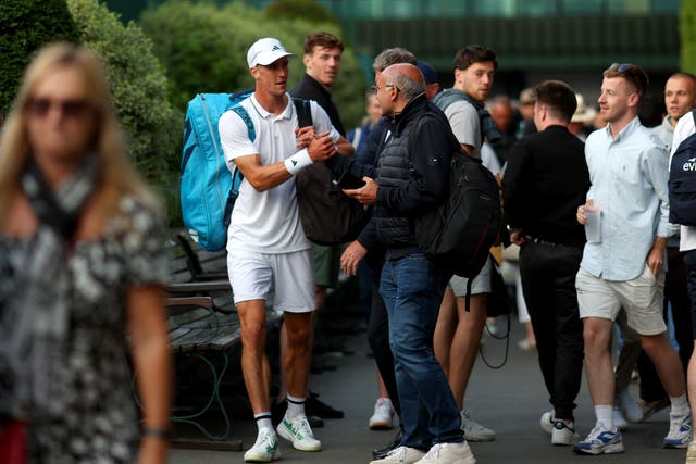 Britain’s Jan Choinski received big support on Court 17 as he reached the second round at Wimbledon (Steven Paston/PA)