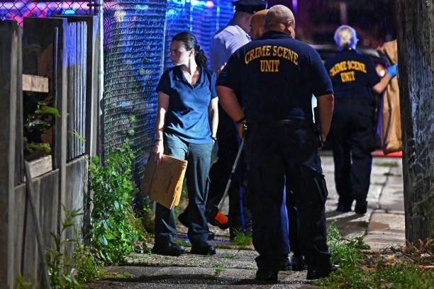 Police work the scene of a shooting on 3 July, 2023 in Philadelphia, Pennsylvania