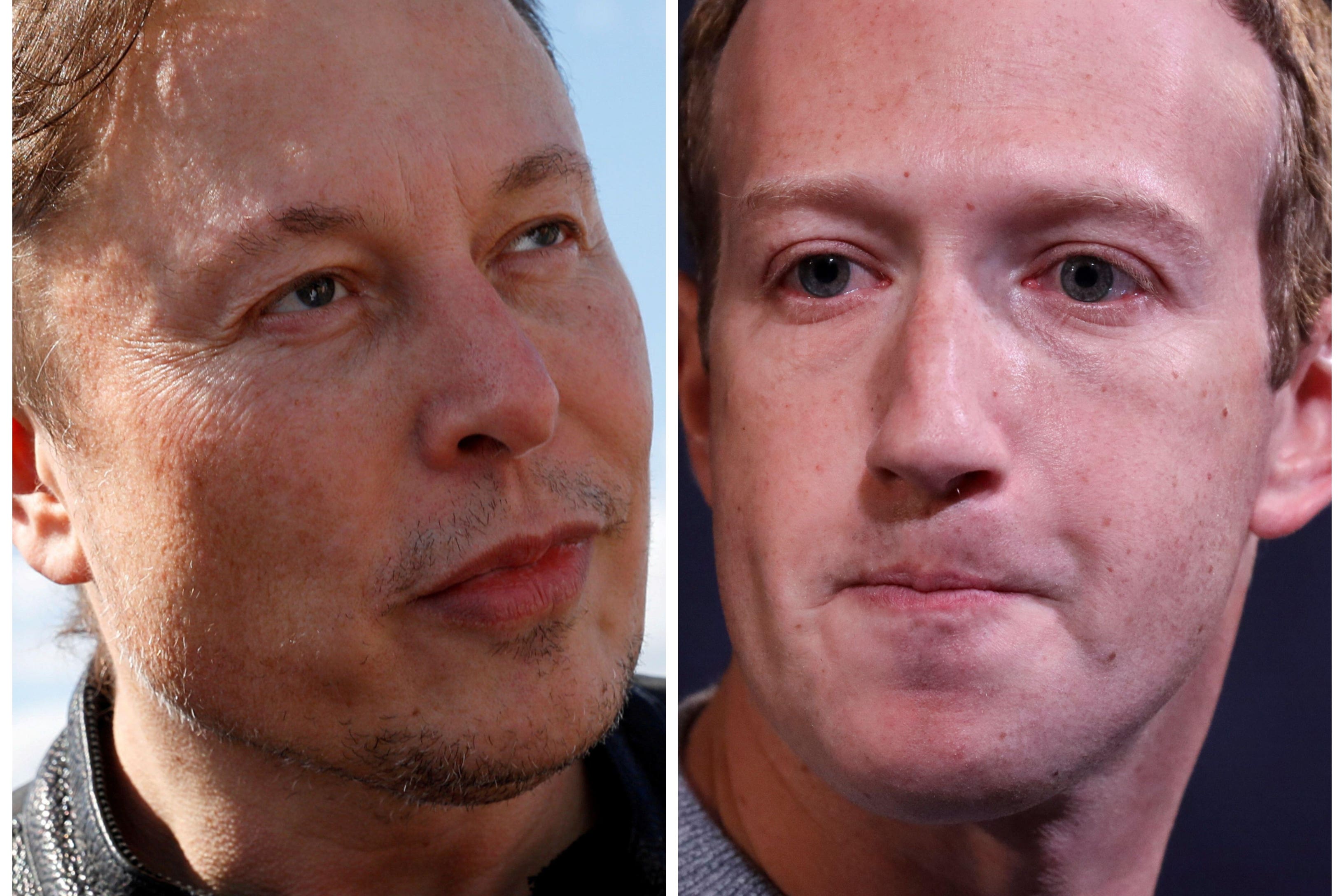 Elon Musk and Mark Zuckerberg lead rival tech giants (Alamy/PA)