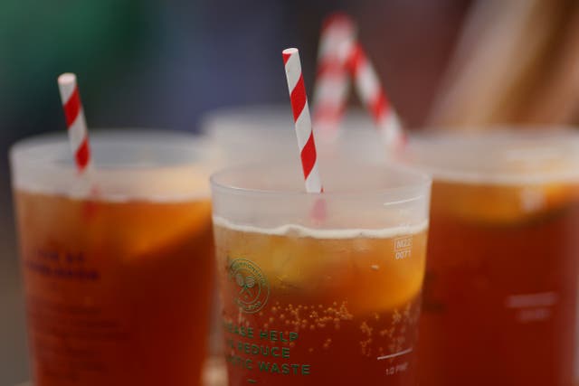 <p> Last year’s tournament saw 338,082 glasses of Pimm’s sold. Filling your reusable glass will set you back £11.20 this fortnight </p>