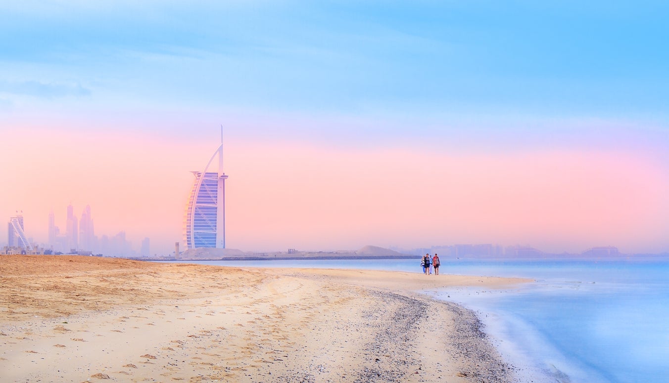 A view of Jumeirah Beach in the morning