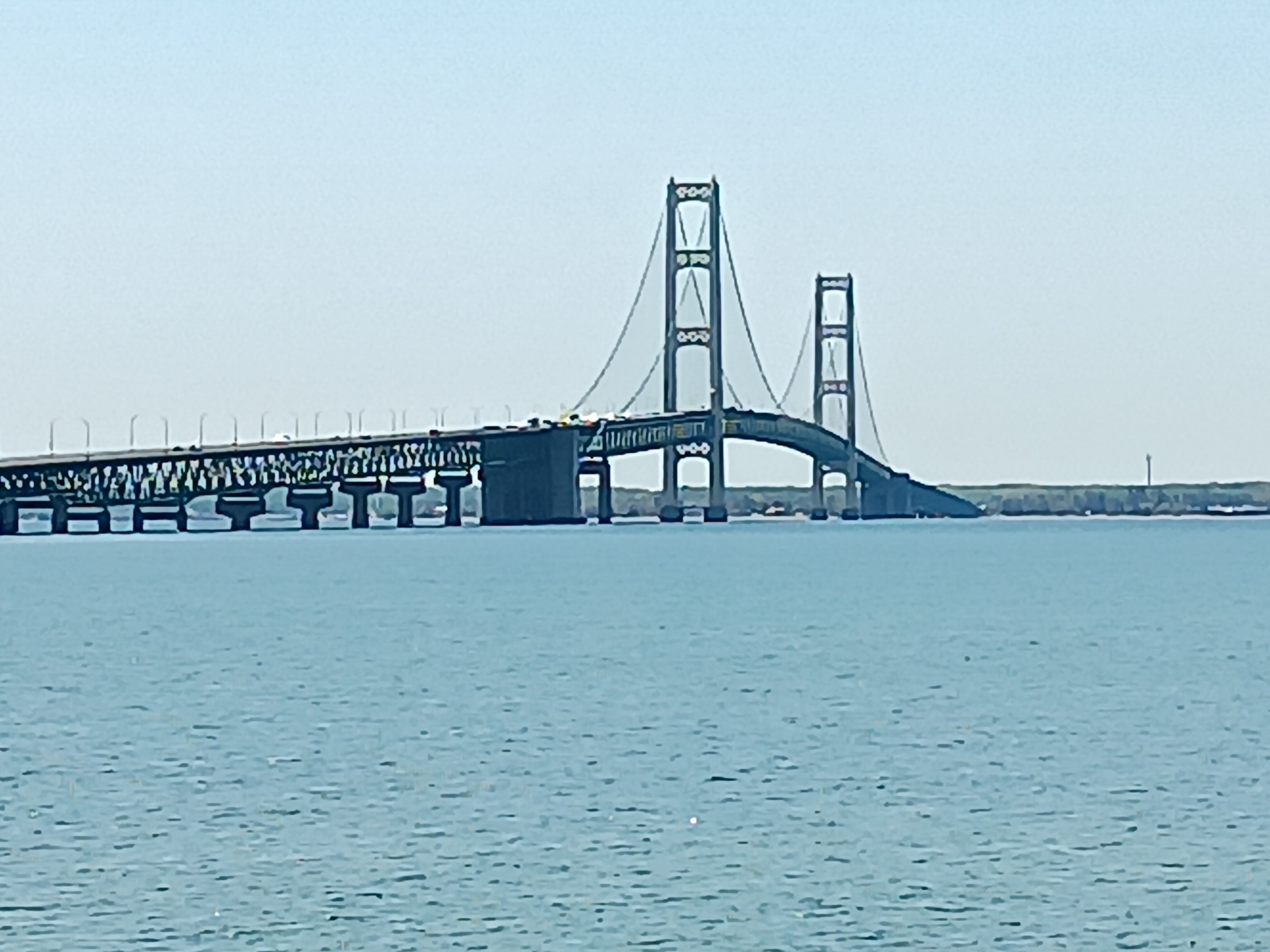 The Mighty Mac Bridge connecting Michigan's Upper Peninsula to the lower part of the state