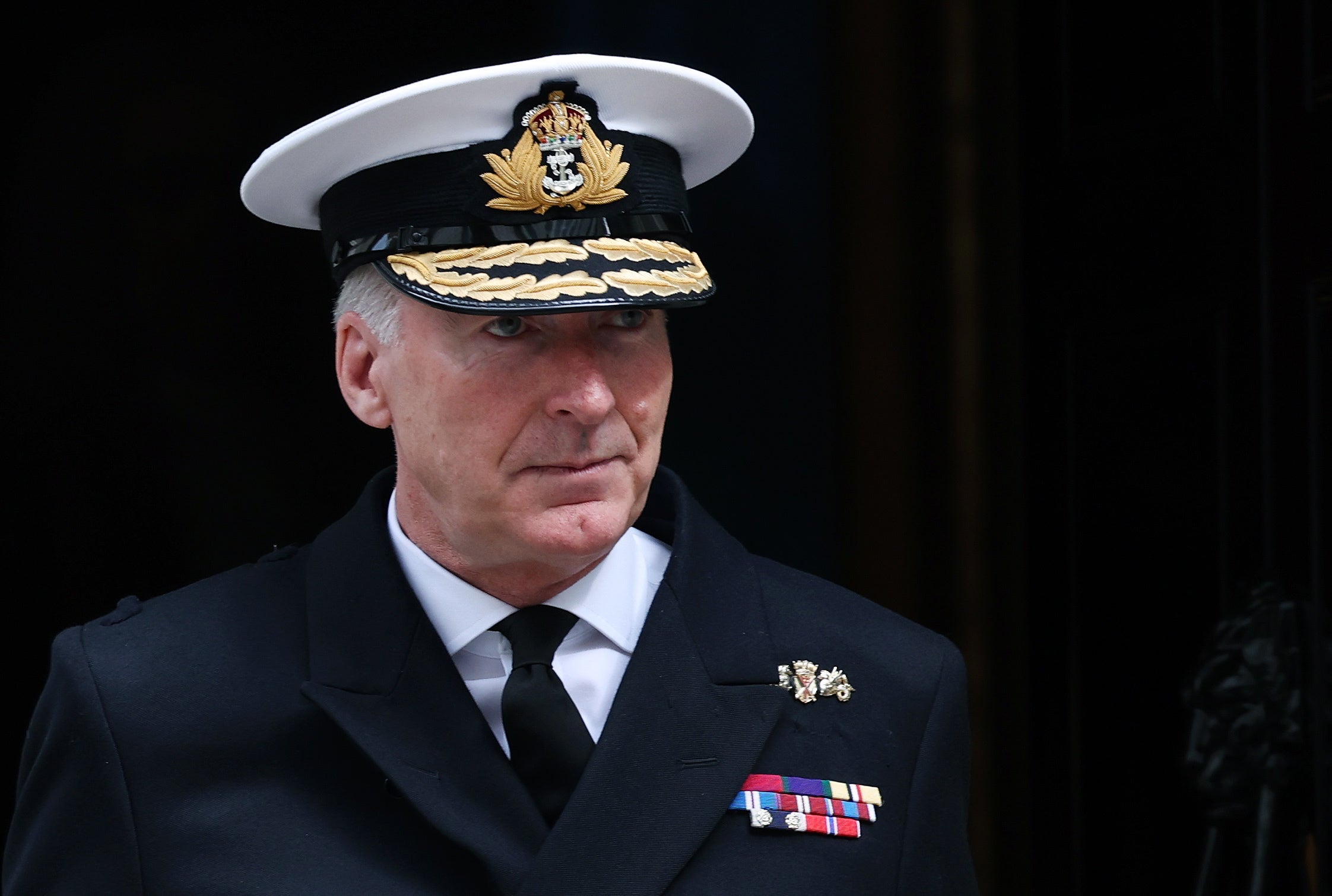 Chief of the defence staff Tony Radakin leaves 10 Downing Street yesterday