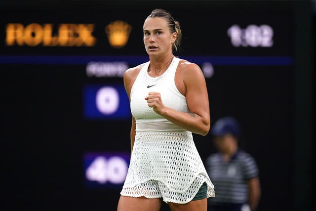 Aryna Sabalenka needed just over an hour on court in her first-round match (Adam Davy/PA)