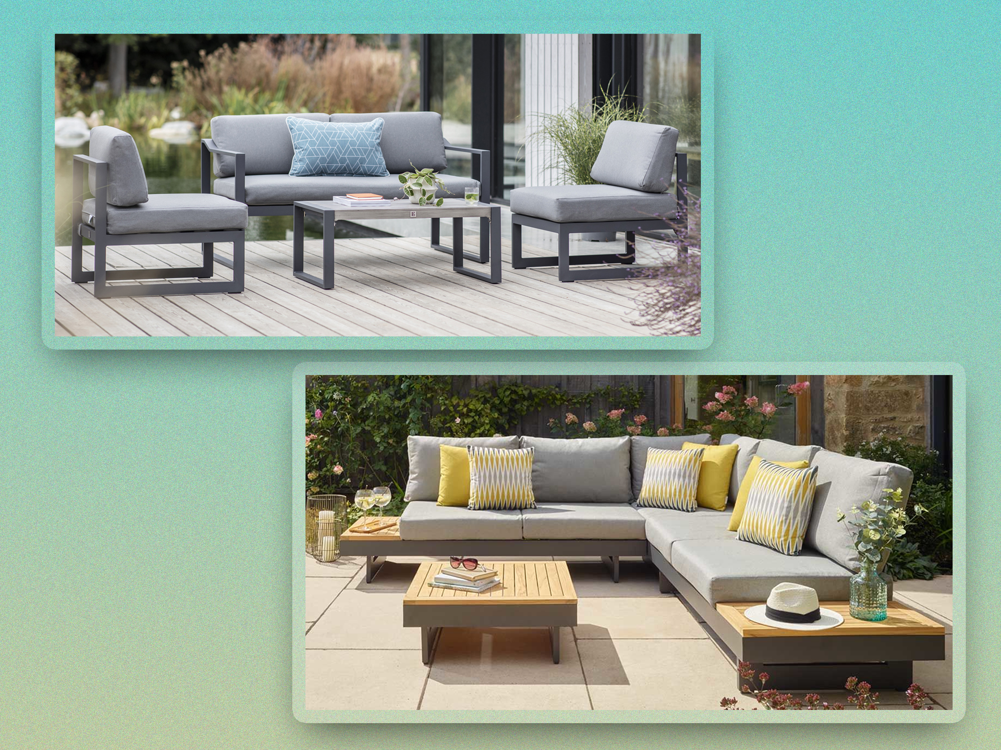 Some settees are packable and compact for fitting into smaller gardens and balconies