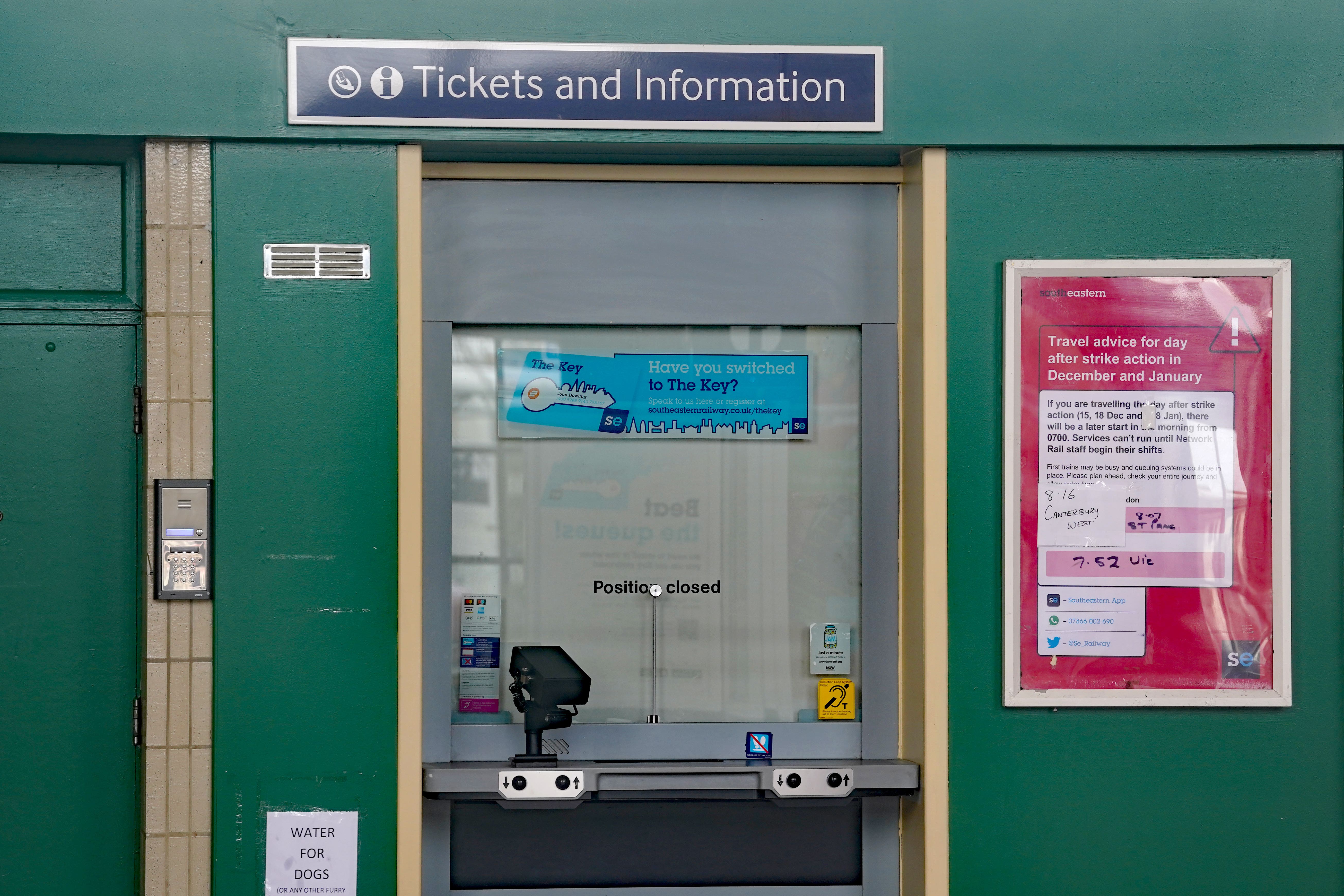 The Rail Deliver Group has announced plans for a mass closure of station ticket offices in England (Gareth Fuller/PA)