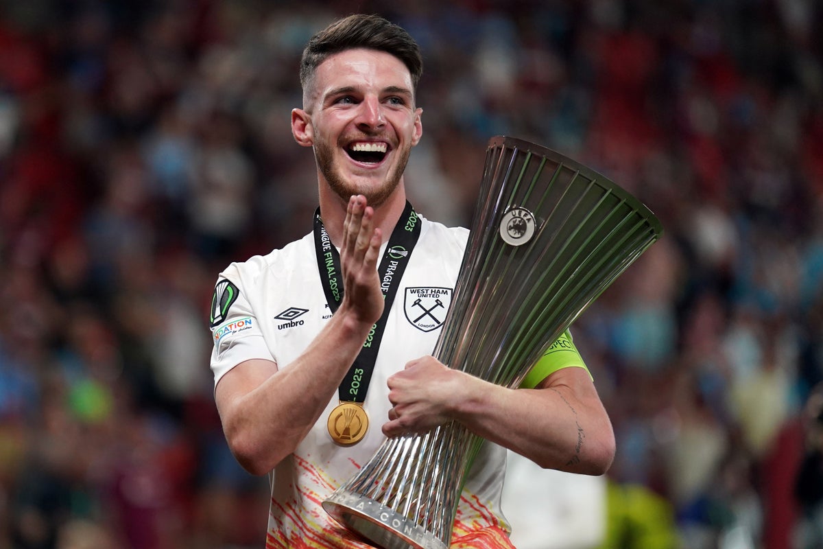 Rice draws on lessons from West Ham’s Europa League victory for England’s Euro 2024 final