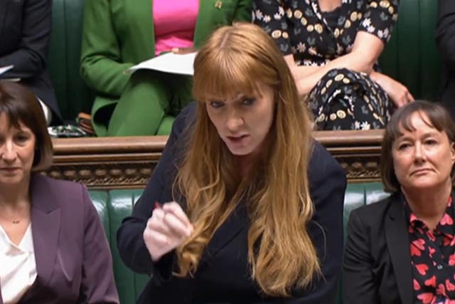 Deputy Labour Party leader Angela Rayner during Prime Minister’s Questions (House of Commons/UK Parliament/PA)