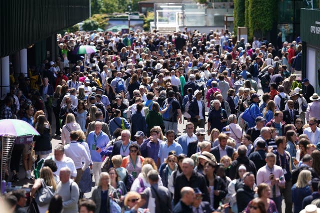 The crowds on day three of the Wimbledon 2023 (Adam Davy/PA)