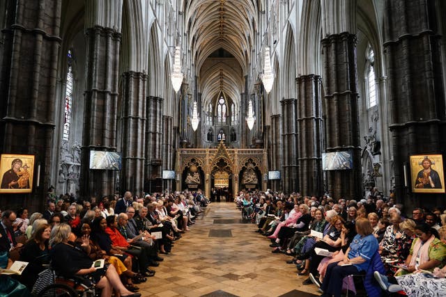Around 1,500 guests filed into Westminster Abbey for the celebration (Jordan Pettitt/PA)