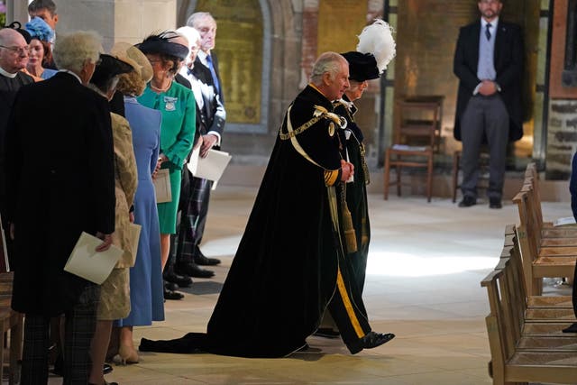 The King and Queen heard a stark environmental message as Scotland celebrated their coronation with a thanksgiving service at St Giles’ Cathedral in Edinburgh (Andrew Milligan/PA)
