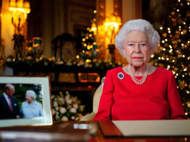 <p>The late Queen at Windsor Castle, Christmas 2021</p>