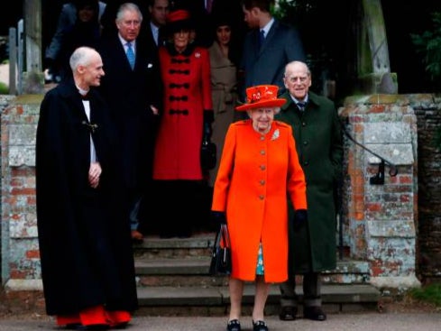 Charles and the then Queen at Sandringham at Christmas