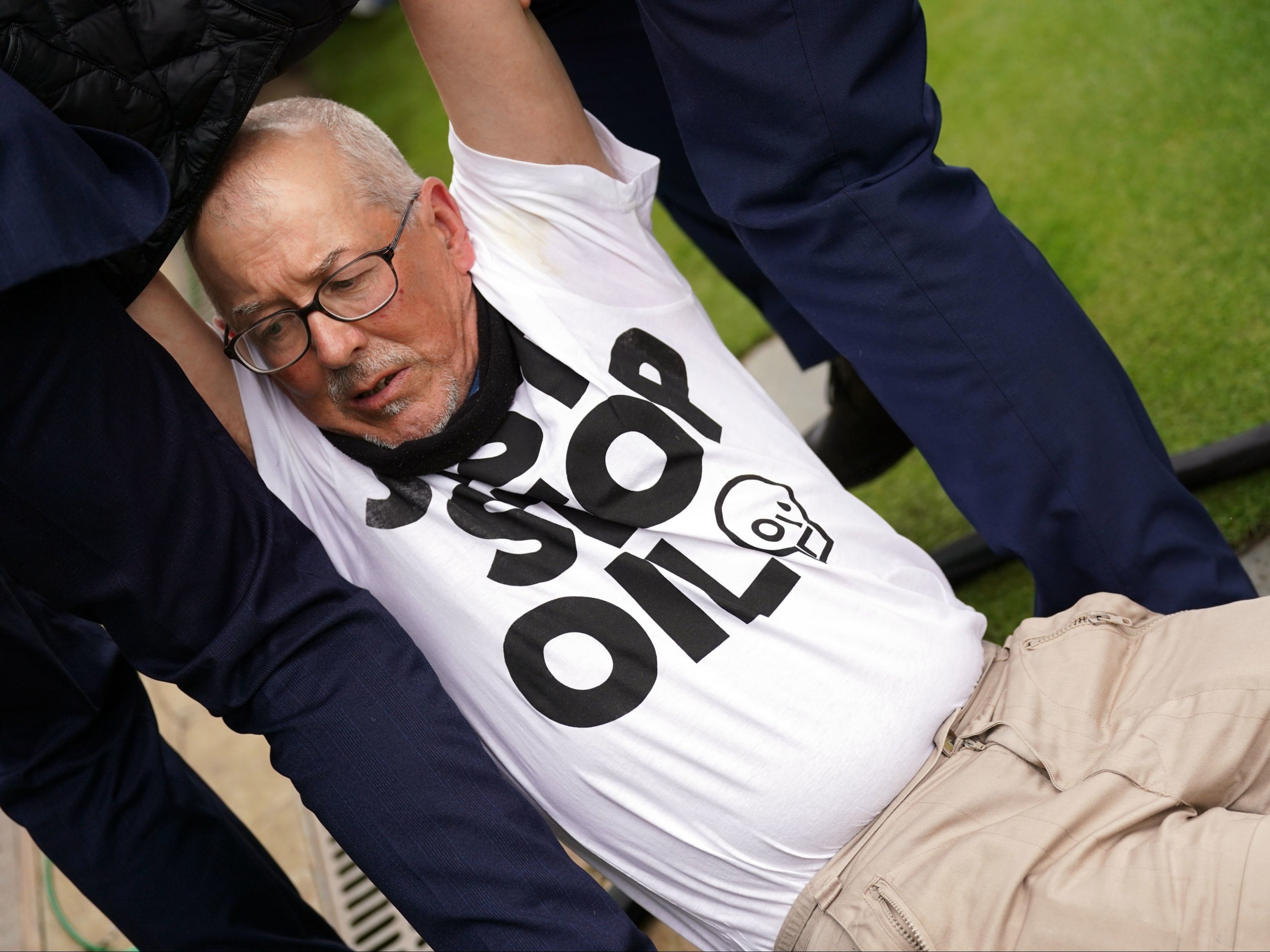 A Just Stop Oil protester is carried off court